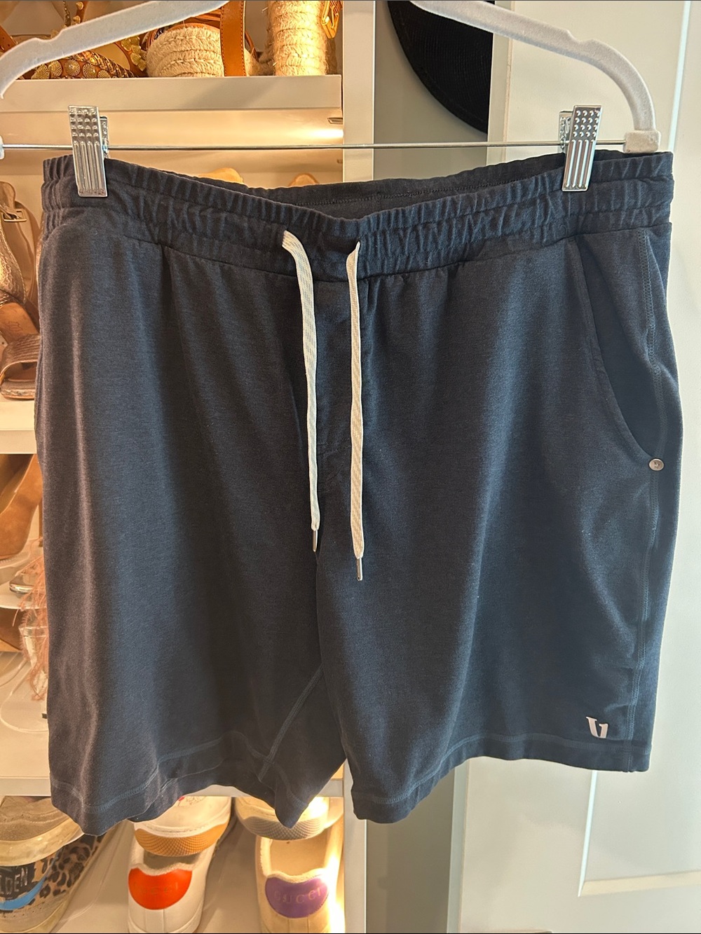 Men's Vuori Navy Drawstring Athletic Shorts